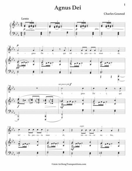 Gounod Agnus Dei Transposed To C Minor Page 2