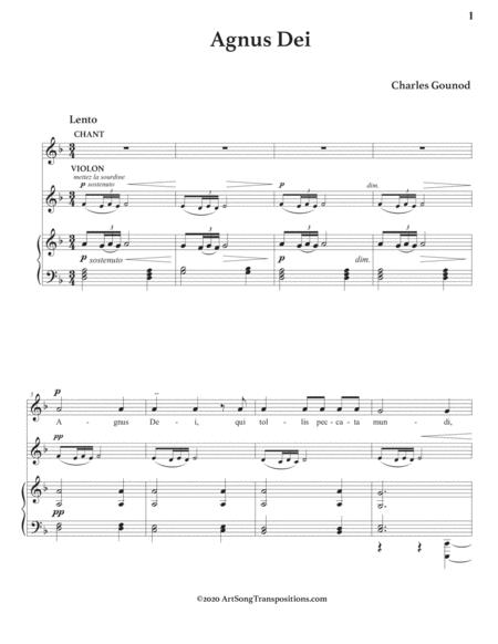 Gounod Agnus Dei Transposed To D Minor With Violin Page 2