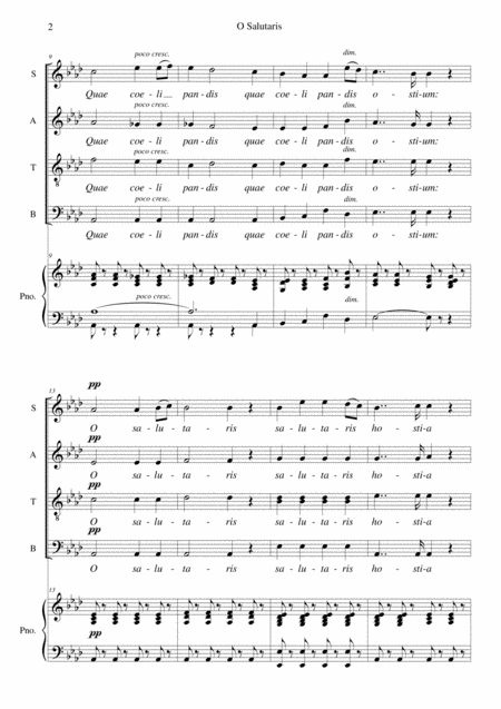 Gounod O Salutaris Arranged For Satb Choir And Piano Or Organ Page 2