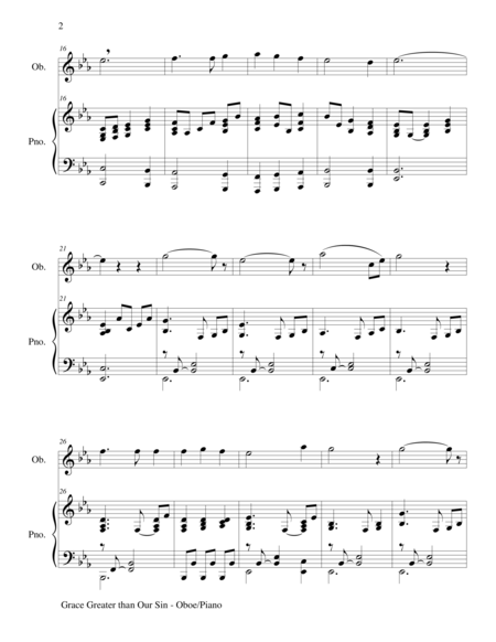 Grace Greater Than Our Sin Oboe Piano And Oboe Part Page 2