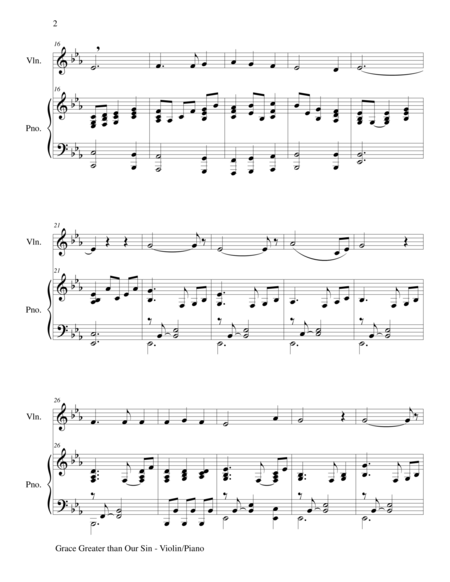 Grace Greater Than Our Sin Violin Piano And Violin Part Page 2