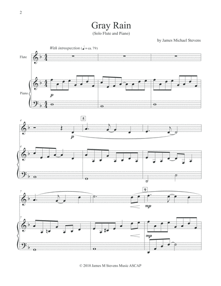 Gray Rain Flute Piano Page 2