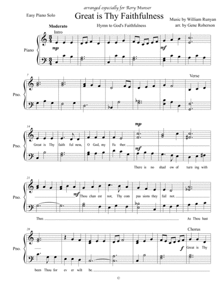 Great Is Thy Faithfulness Easy Piano Solo Page 2