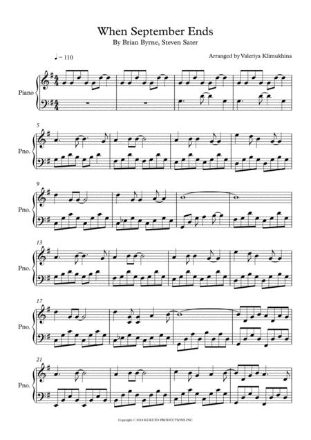 Green Day When September Ends For Piano Solo Page 2