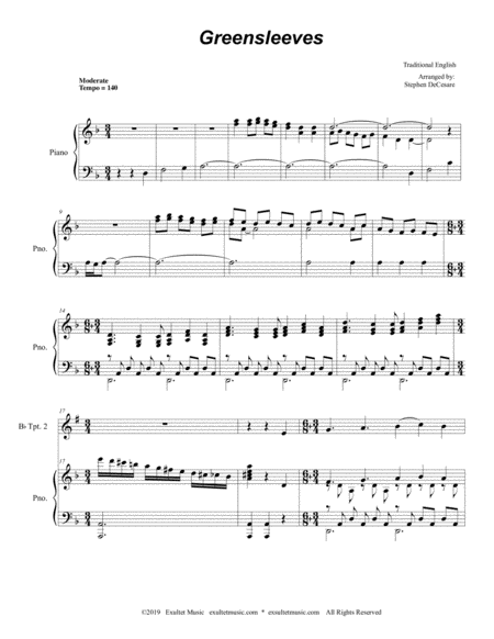 Greensleeves Duet For Bb Trumpet Page 2