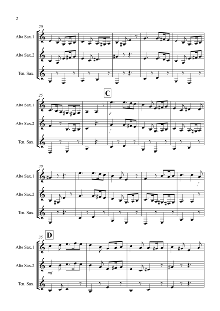 Greensleeves For Saxophone Trio Page 2