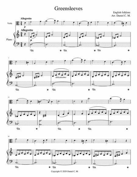 Greensleeves For Viola And Piano Page 2