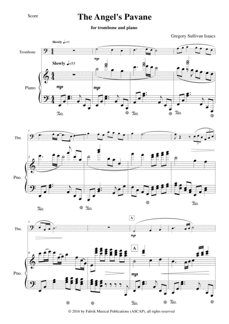 Gregory Sullivan Isaacs The Angels Pavanne For Trombone And Piano Page 2