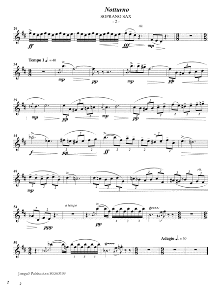 Grieg Notturno Op 54 No 4 For Soprano Sax Piano Page 2