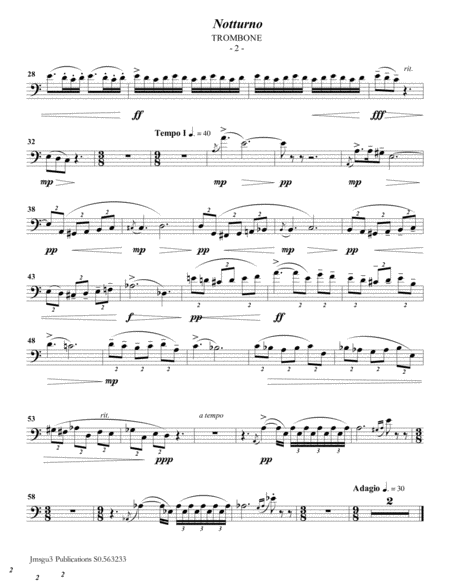 Grieg Notturno Op 54 No 4 For Trombone Piano Page 2