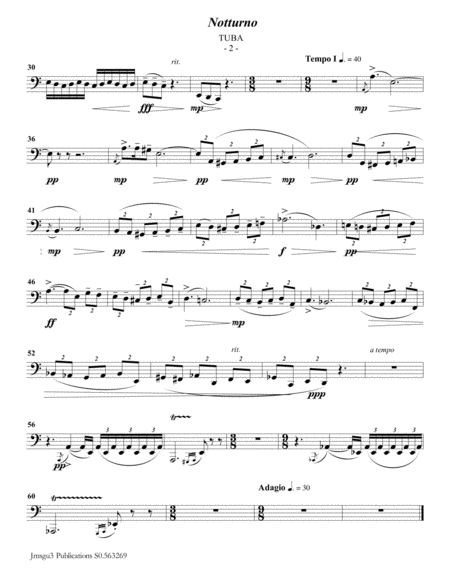 Grieg Notturno Op 54 No 4 For Tuba Piano Page 2