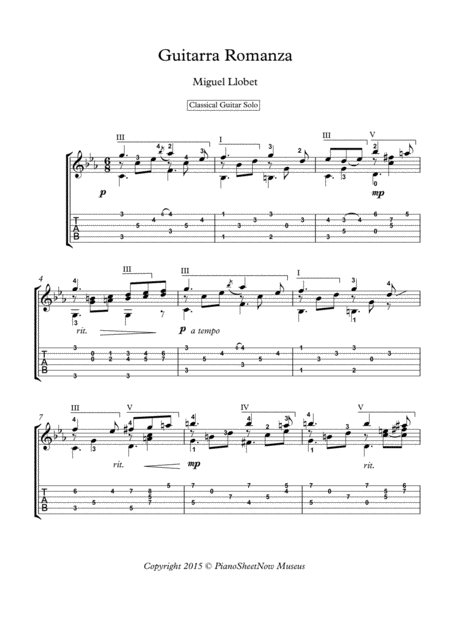 Guitarra Romanza By Miguel Llobet Page 2