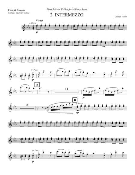 Gustav Holst First Suite In E Flat A Special Flute Part For Use In Mvt 2 Intermezzo Concert Band Page 2