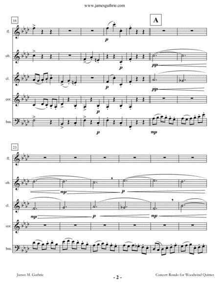 Guthrie Concert Rondo For Woodwind Quintet Page 2