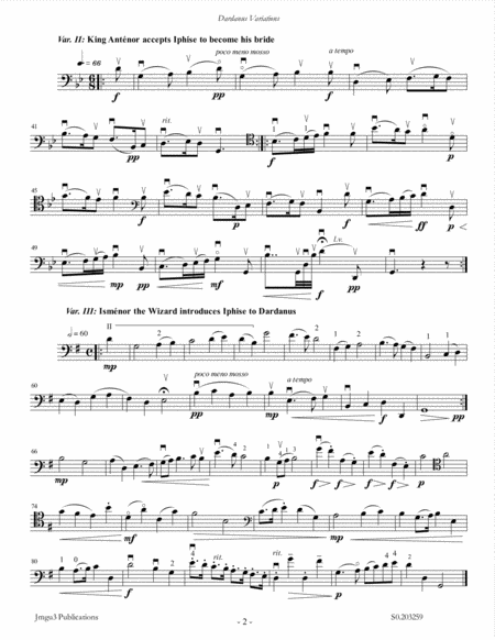 Guthrie Dardanus Variations For Solo Cello Page 2