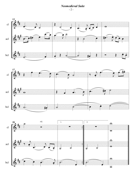 Guthrie Neomedieval Suite For Clarinet Alto Clarinet Bass Clarinet Page 2