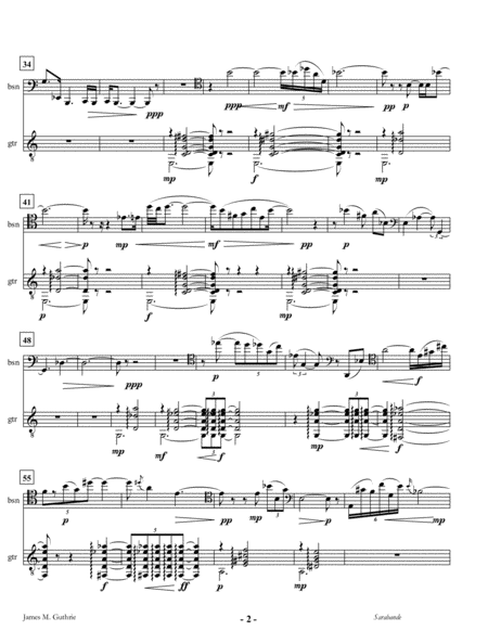 Guthrie Sarabande For Bassoon Guitar Page 2