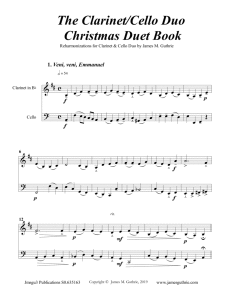Guthrie The Clarinet Cello Duo Christmas Duet Book Page 2