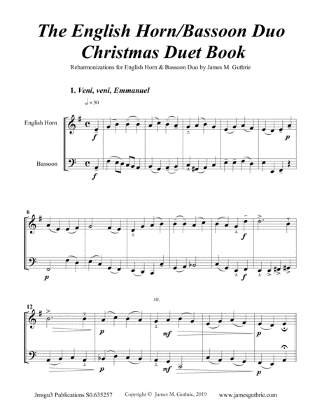 Guthrie The English Horn Bassoon Duo Christmas Duet Book Page 2