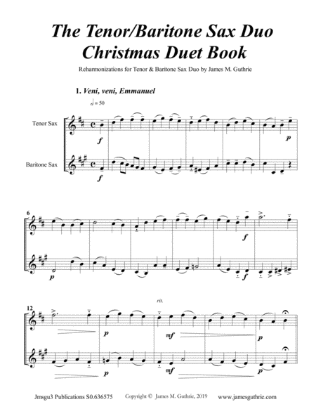 Guthrie The Tenor Baritone Sax Duo Christmas Duet Book Page 2