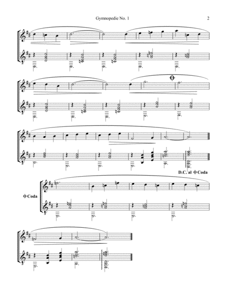 Gymnopedie No 1 For Flute Or Violin And Guitar D Major Page 2