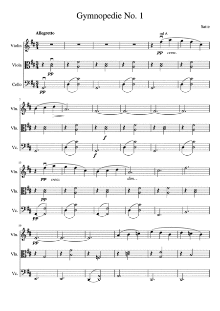 Gymnopedie No 1 String Trio Page 2