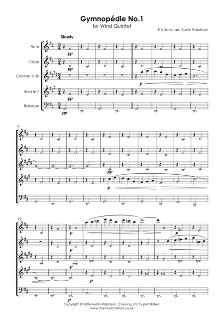 Gymnopedie No 1 Wind Quintet Page 2