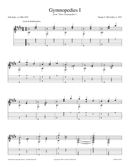 Gymnopedies I From Three Gymnopedies For Solo Guitar Page 2