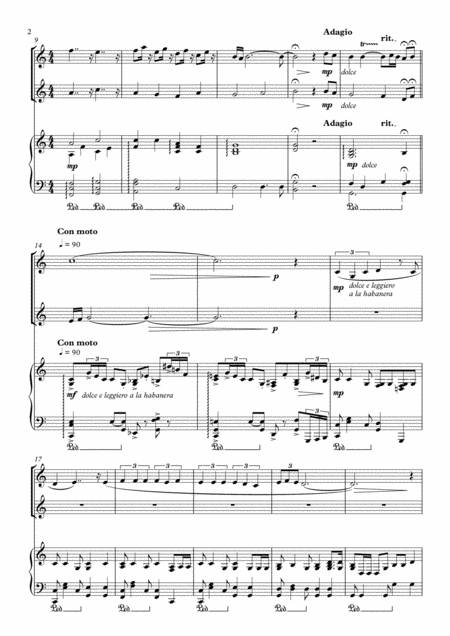 Habanera For Two Trumpets And Piano Page 2