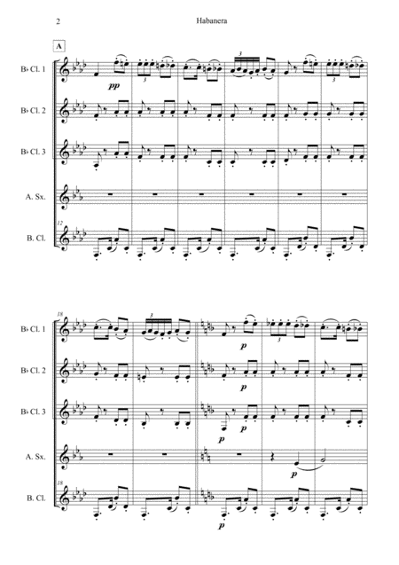 Habanera For Woodwind Ensemble Page 2