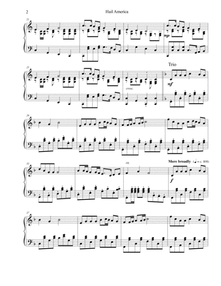 Hail America Piano Solo Page 2