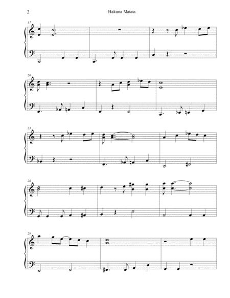 Hakuna Matata The Lion King Elton John Sheet Music Easy Piano Page 2