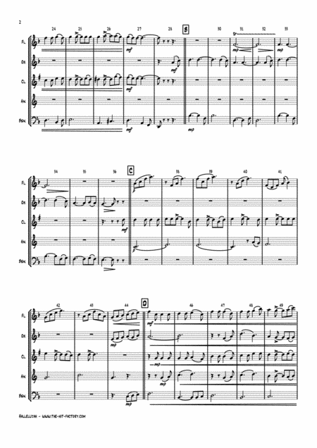 Halleluja Sophisticated Arrangement Of Cohens Classic Wind Quintet Page 2