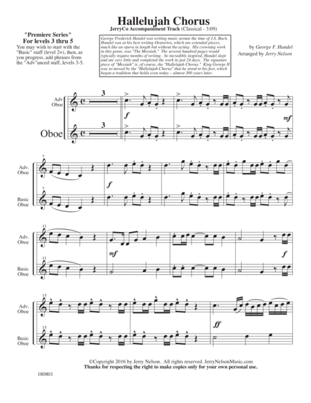 Hallelujah Chorus Arrangements Level 3 5 For Oboe Written Acc Page 2