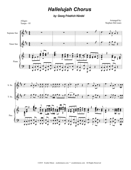 Hallelujah Chorus Duet For Soprano Tenor Saxophone Page 2