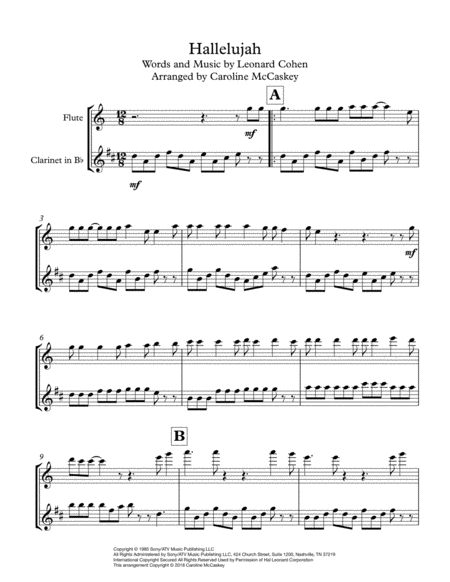 Hallelujah Flute And Clarinet Duet Page 2