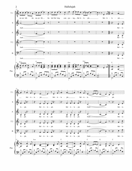 Hallelujah For Vocal Quintet Sattb Page 2