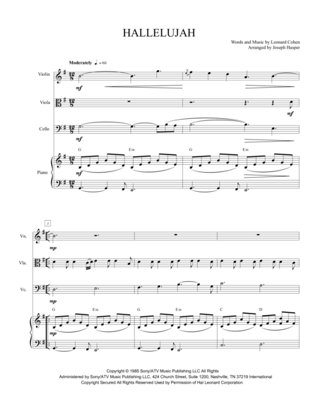 Hallelujah Piano Quartet Page 2