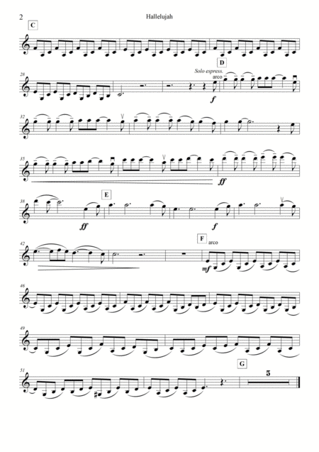 Hallelujah String Quartet Cover Page 2