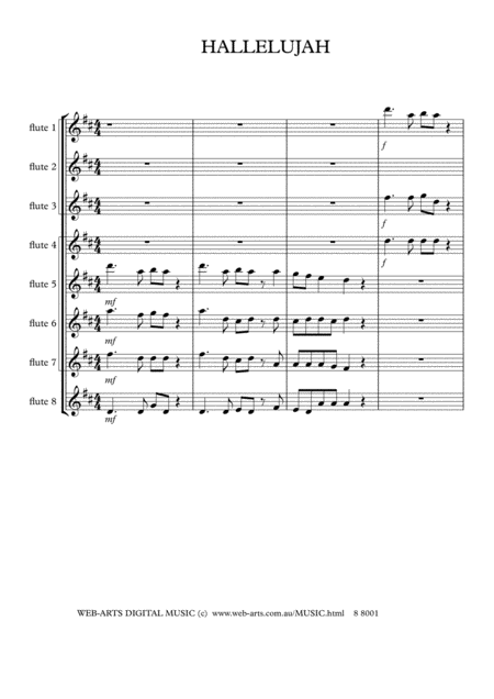 Handel Hallelujah Chorus From The Messiah For 8 Flutes Page 2