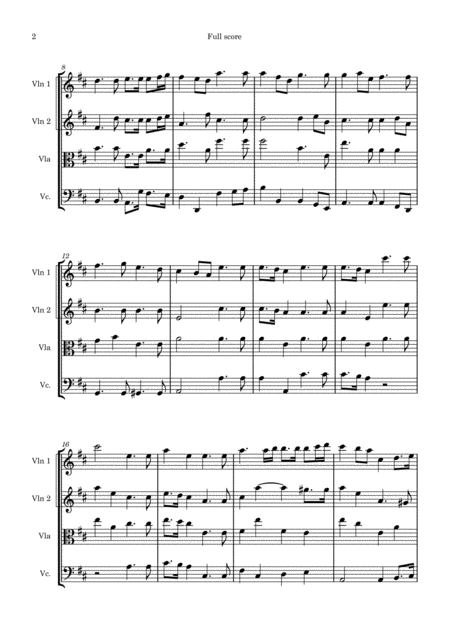 Handel Music For The Royal Fireworks For String Quartet Page 2