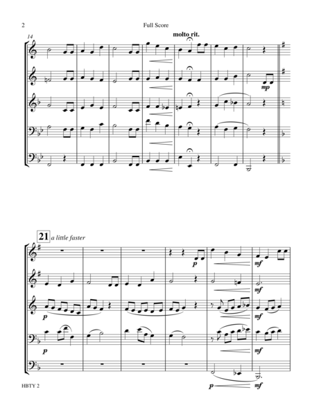 Happy Birthday Brass Quintet Page 2