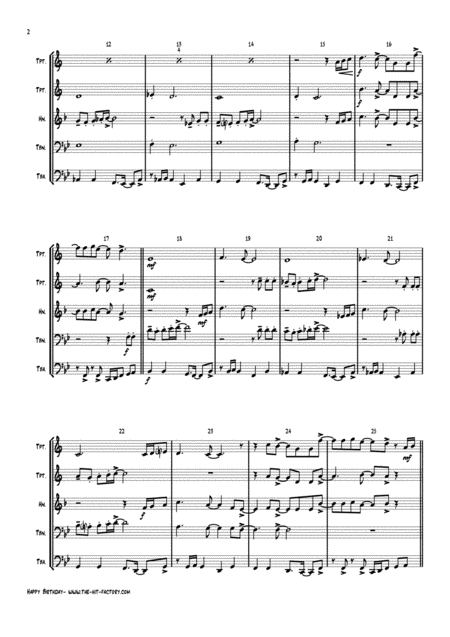 Happy Birthday Stevie Wonder Classic Brass Quintet Page 2