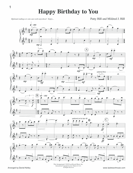 Happy Birthday To You Duet For Violin Duet Music For Two Violins Page 2