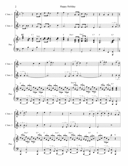 Happy Holiday Duet For C Instruments Page 2