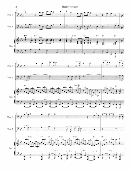 Happy Holiday Trombone Duet Page 2