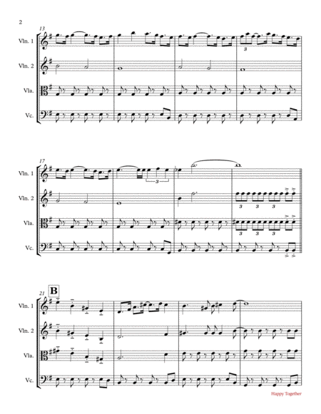 Happy Together By The Turtles String Quartet Page 2