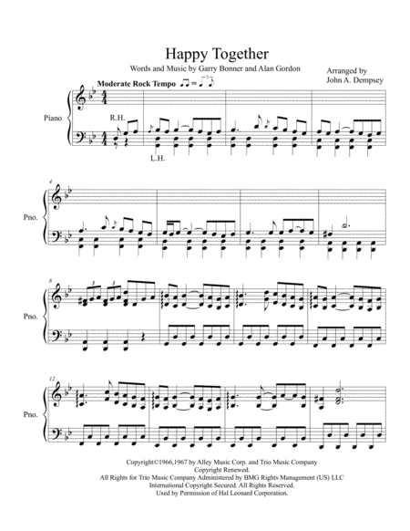Happy Together Classic Rock Piano Page 2