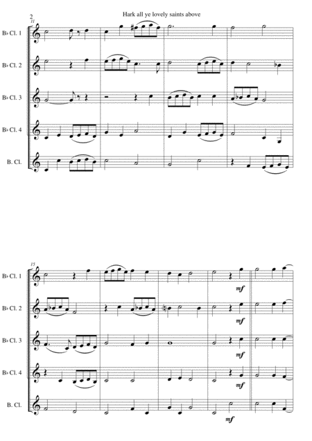 Hark All Ye Lovely Saints Above For Clarinet Quintet Page 2