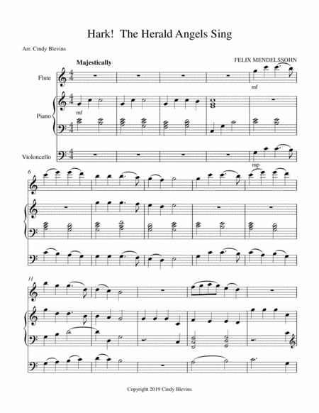 Hark The Herald Angels Sing For Piano Flute And Cello Page 2